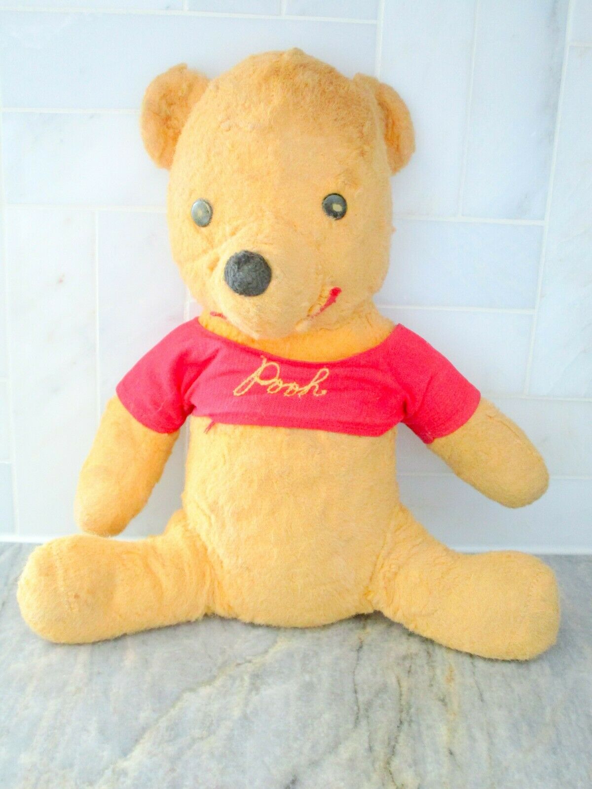 Vintage Old Winnie The Pooh Teddy Bear Gund Plush Stuffed 11 Inches 1964 Disney